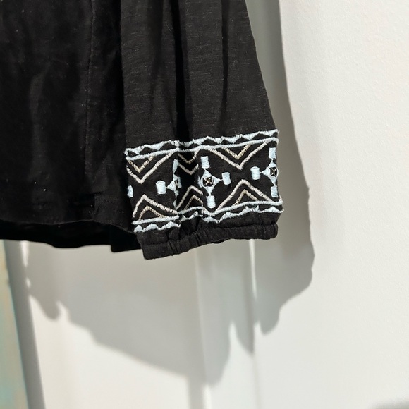 Lucky Brand black embroidered knit tunic size S - Picture 2 of 8